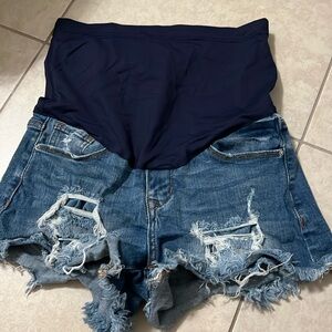 Pinkblush Jean maternity shorts
